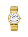 Case Gold Plated Stainless Steel Dial White Dial Black Arabic Flexi Band