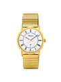 Case Gold Plated Stainless Steel Dial White Dial Black Roman Flexi Band
