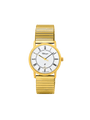 Case Gold Plated Stainless Steel Dial White Dial Black Roman Flexi Band