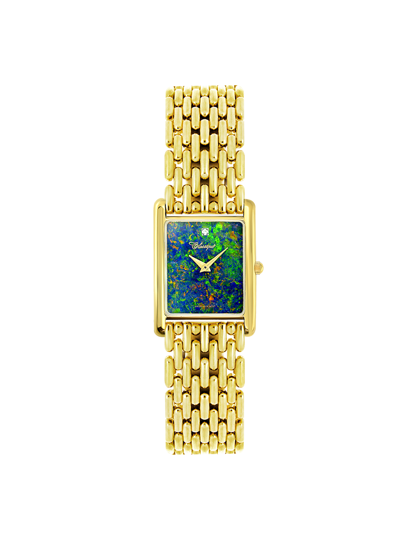 Case Gold Plated Stainless Steel Dial Opal Dial Diamond Bracelet