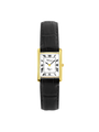 Case Gold Plated Stainless Steel Dial White Dial Black Roman Leather Black