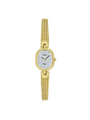 Case Gold Plated Dial White Dial Stone Mesh Band
