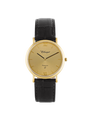 Case Gold Plated Stainless Steel Dial Champagne Dial Baton Leather Black