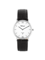 Case Stainless Steel Dial White Dial Baton Leather Black