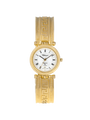 Case Gold Plated Stainless Steel Dial White Dial Black Roman Half Bangle