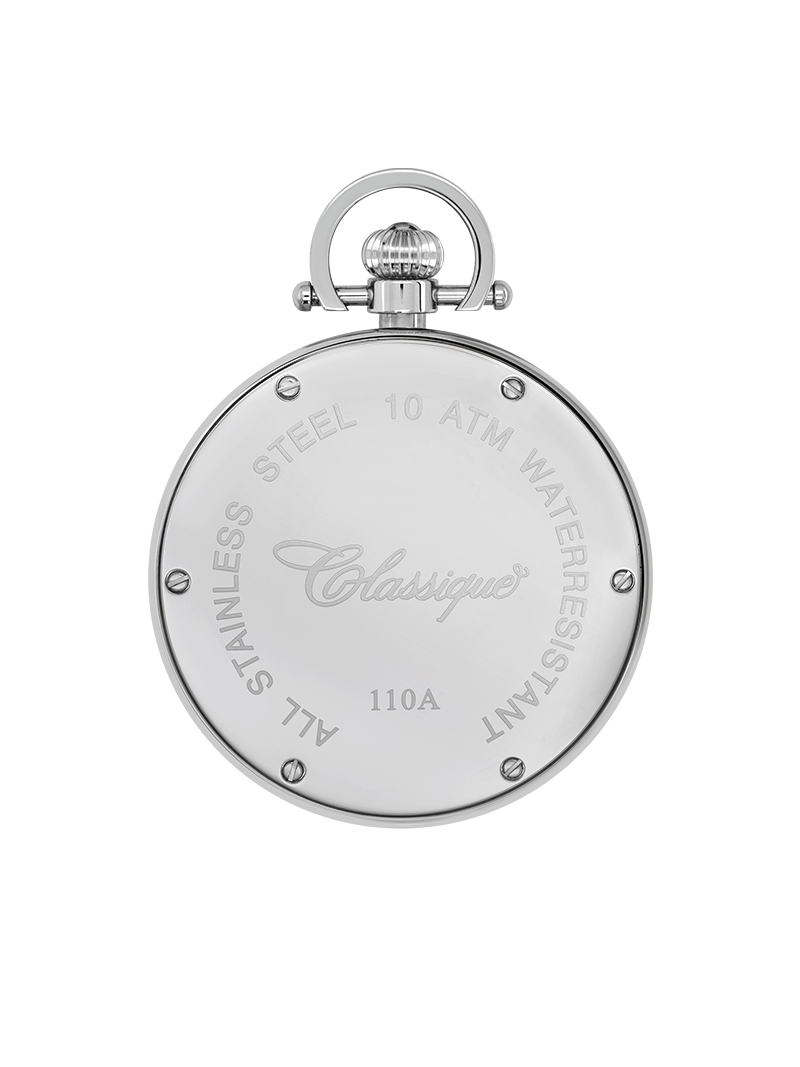 Case Rhodium Plated Stainless Steel Dial White Dial Arabic 