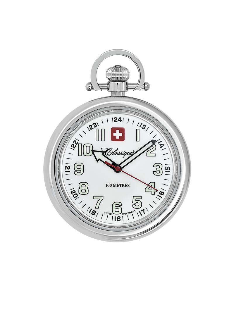 Case Rhodium Plated Stainless Steel Dial White Dial Arabic 
