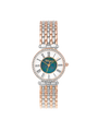 Case Two Tone Rose Gold Plated Stainless Steel Dial Opal Dial Black Roman Bracelet