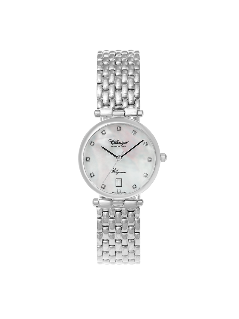 Case Stainless Steel Dial Mother of Pearl Dial Diamond Bracelet