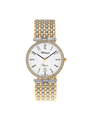 Case Two Tone Gold Plated Stainless Steel Dial White Dial Black Arabic Bracelet
