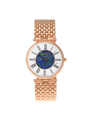 Case Rose Gold Plated Stainless Steel Dial Opal Dial Black Roman Bracelet