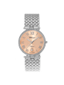 Case Stainless Steel Dial Rose Dial Silver Roman Bracelet