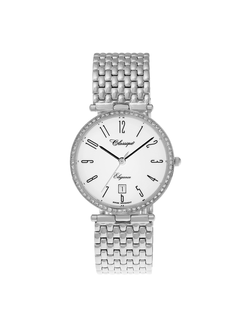 Case Stainless Steel Dial White Dial Black Arabic Bracelet