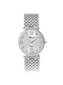 Case Stainless Steel Dial Silver Dial Square Stone Bracelet