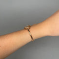 Case Rose Gold Plated Stainless Steel Dial White Dial Black Roman Half Bangle
