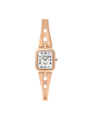 Case Rose Gold Plated Stainless Steel Dial Mother of Pearl Dial Black Roman Half Bangle