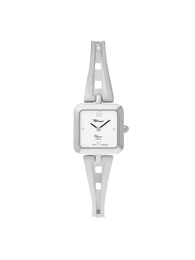 Case Stainless Steel Dial Silver Dial Silver Roman Half Bangle