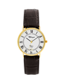 Case 9ct Gold Dial White Dial Black Roman Leather Brown
