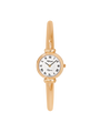 Case Rose Gold Plated Stainless Steel Dial White Dial Black Roman Half Bangle