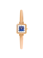 Case Rose Gold Plated Stainless Steel Dial Opal Dial Black Roman Half Bangle