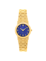 Case Gold Plated Stainless Steel Dial Blue Dial Square Stone Bracelet