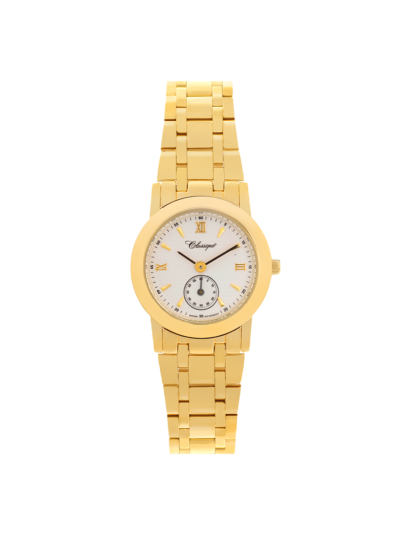 Case Gold Plated Stainless Steel Dial White Dial Champagne Roman Bracelet
