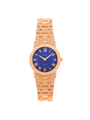 Case Rose Gold Plated Stainless Steel Dial Blue Dial Rose Roman Bracelet