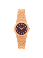 Case Rose Gold Plated Stainless Steel Dial Brown Dial Star Stone Bracelet
