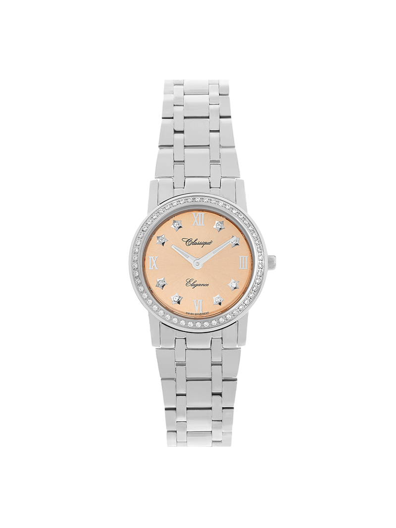 Case Stainless Steel Dial Rose Dial Star Stone Bracelet