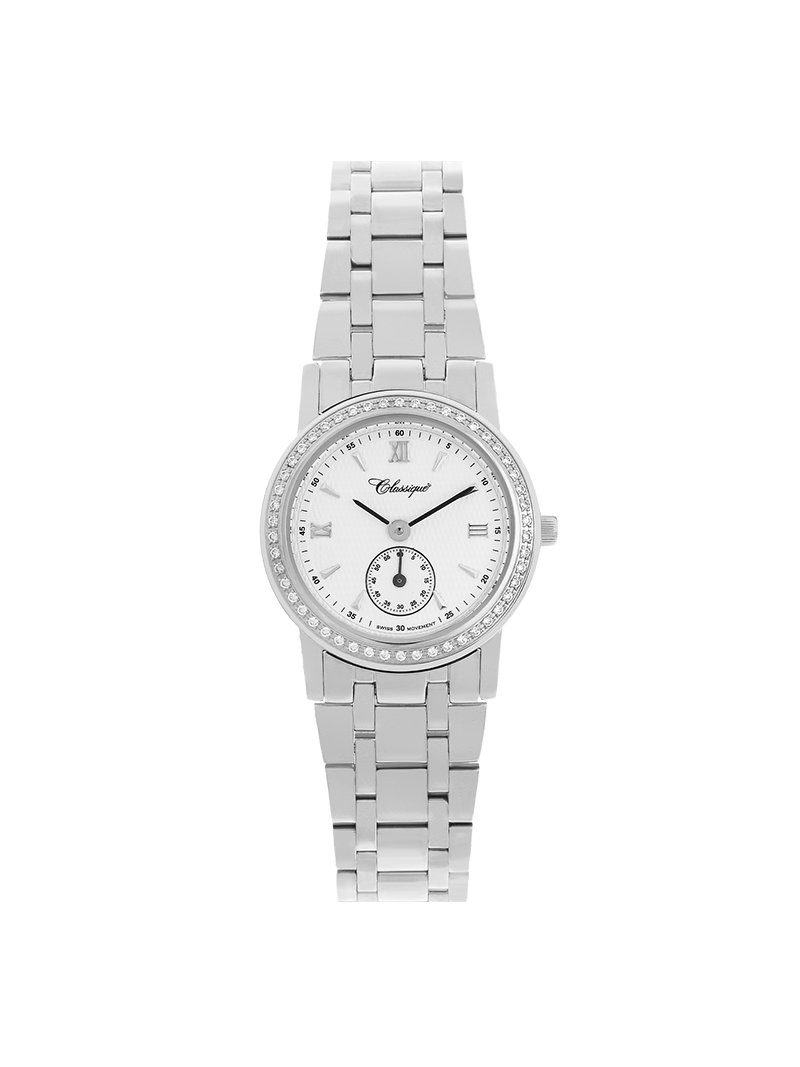 Case Stainless Steel Dial White Dial Silver Roman Bracelet