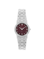 Case Stainless Steel Dial Brown Dial Square Stone Bracelet