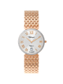 Case Rose Gold Plated Stainless Steel Dial Silver Dial Rose Roman Bracelet