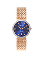 Case Rose Gold Plated Stainless Steel Dial Blue Dial Star Stone Bracelet
