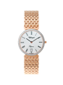 Case Rose Gold Plated Stainless Steel Dial White Dial Black Roman Bracelet