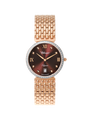Case Rose Gold Plated Stainless Steel Dial Brown Dial Star Stone Bracelet