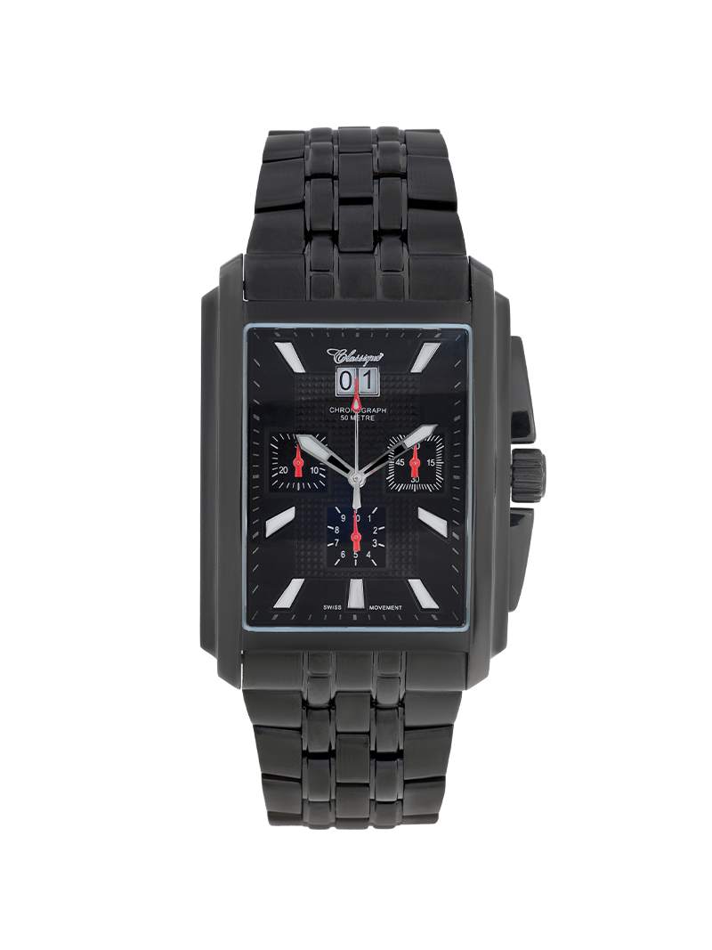 Case Black Plated Stainless Steel Dial Black Dial Baton Bracelet