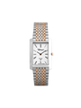 Case Two Tone Rose Gold Plated Stainless Steel Dial White Dial Black Roman Bracelet