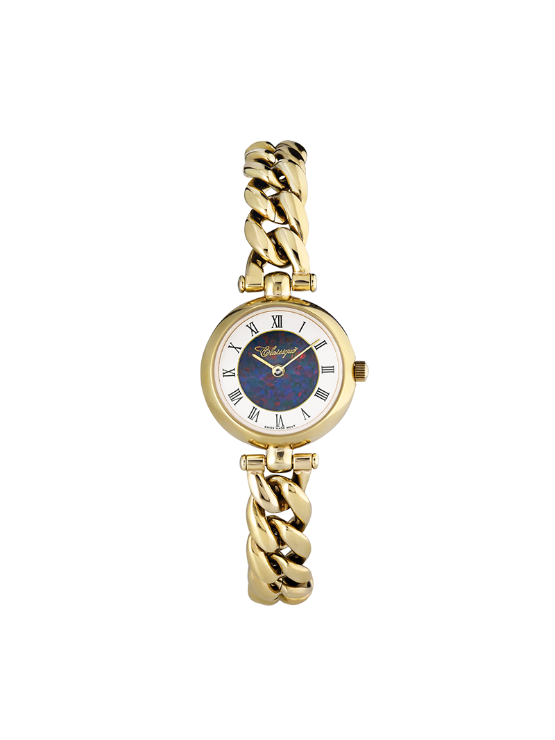 Case Gold Plated Stainless Steel Dial Opal Dial Black Roman Bracelet