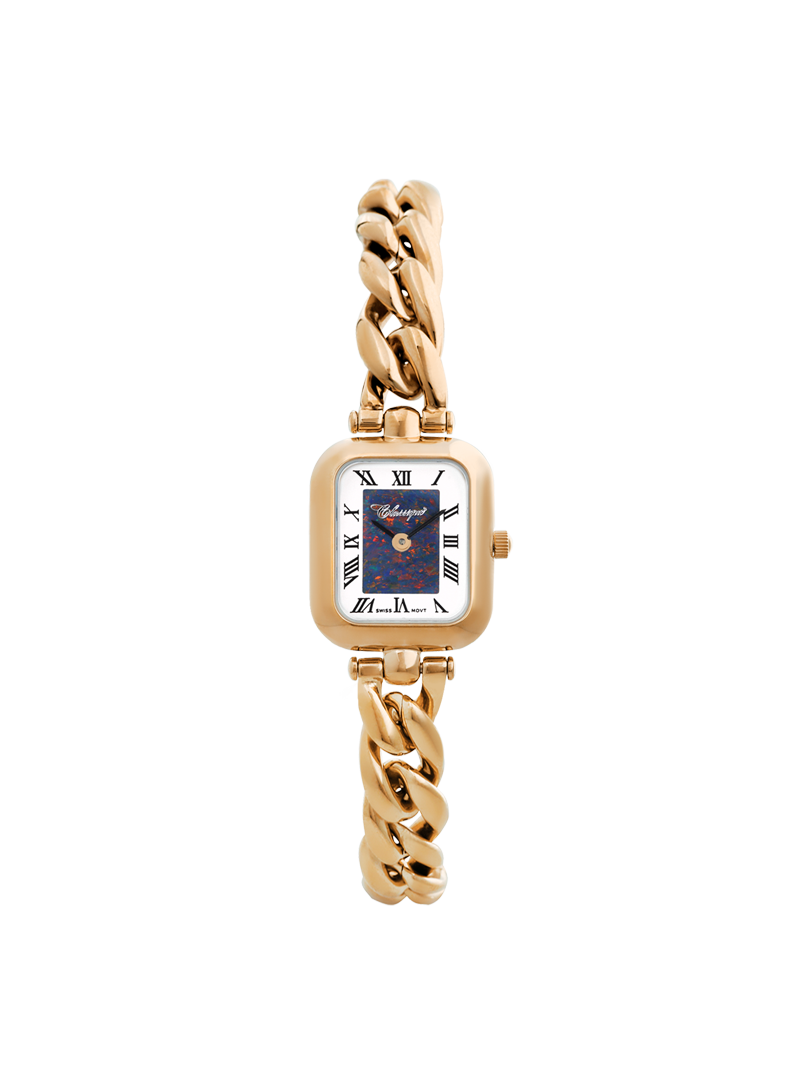 Case Rose Gold Plated Stainless Steel Dial Opal Dial Black Roman Bracelet