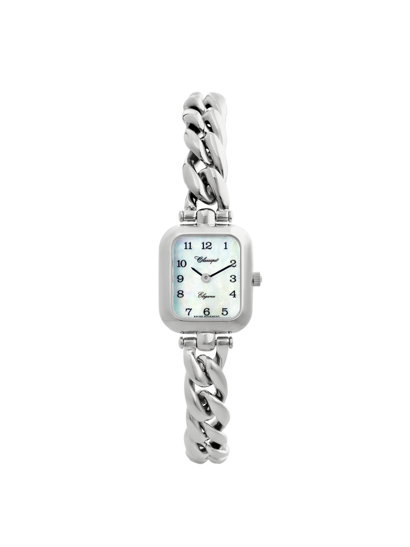 Case Stainless Steel Dial Mother of Pearl Dial Black Arabic Bracelet