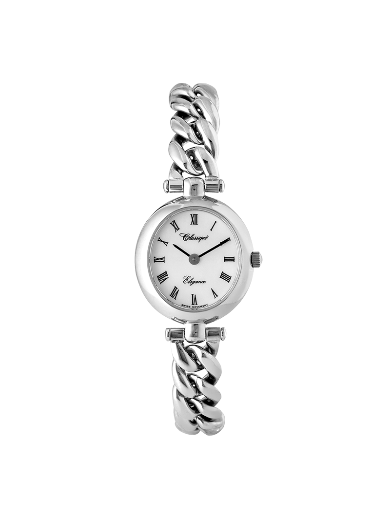Case Stainless Steel Dial White Dial Black Roman Bracelet