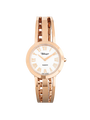 Case Rose Gold Plated Stainless Steel Dial White Dial Rose Roman Half Bangle