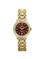 Case Gold Plated Stainless Steel Dial Brown Dial Star Stone Bracelet