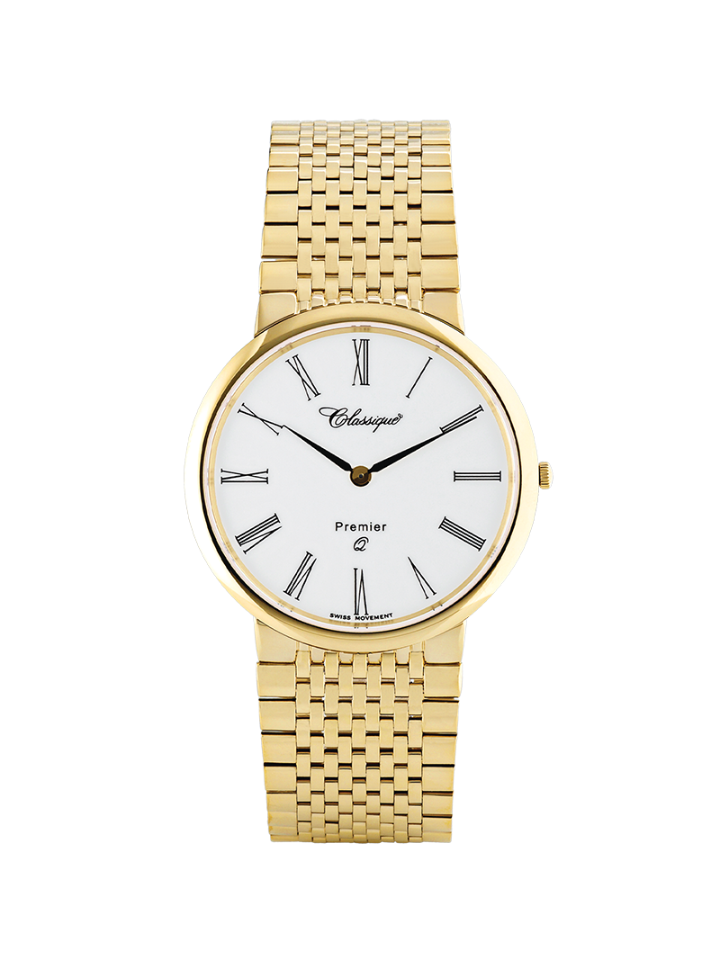 Case Gold Plated Stainless Steel Dial White Dial Black Roman Bracelet