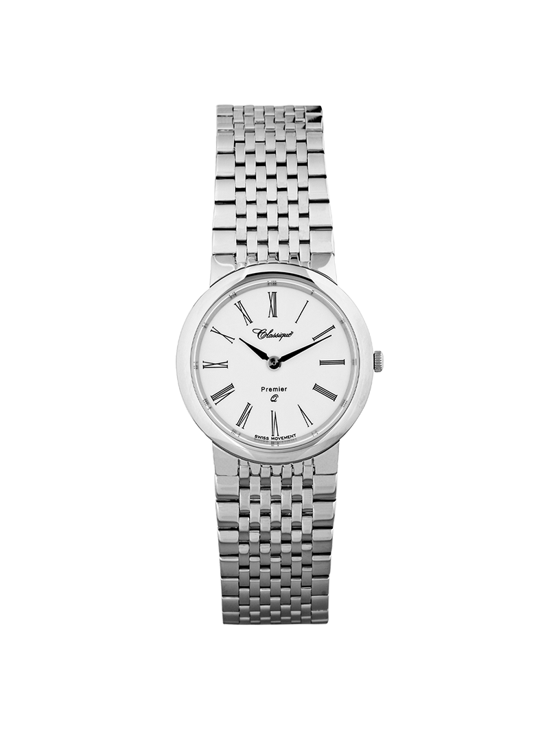Case Stainless Steel Dial White Dial Black Roman Bracelet