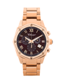 Case Rose Gold Plated Stainless Steel Dial Brown Dial Rose Roman Bracelet