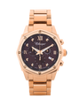 Case Rose Gold Plated Stainless Steel Dial Brown Dial Star Stone Bracelet