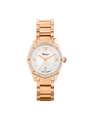 Case Rose Gold Plated Stainless Steel Dial Silver Dial Rose Arabic Bracelet