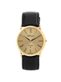 Case Gold Plated Stainless Steel Dial Champagne Dial Black Roman Leather Black