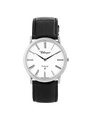 Case Stainless Steel Dial White Dial Black Roman Leather Black